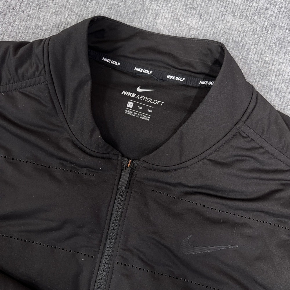 Nike‎ Golf Jacket Men 2XL Black Full Zip Aeroloft Puffer Performance Pockets - Picture 4 of 10